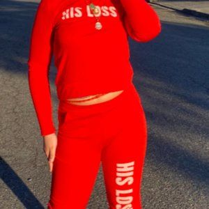 His loss Two piece Stretchy set Long Sleeves and Long Pants set